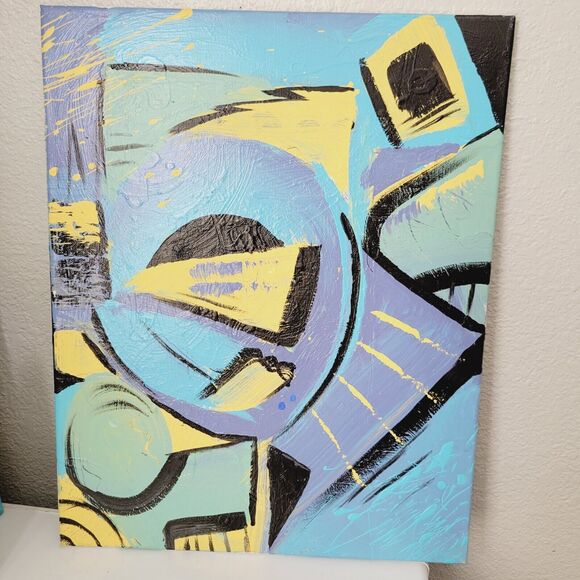 Original Painting Canvas Abstract art Design Floating Atmosphere Set of 3 Modern - Picture 8 of 15